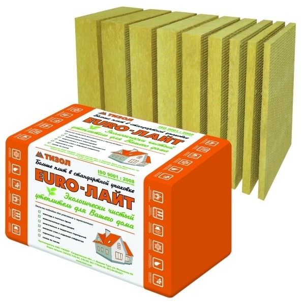 Утеплитель Тизол Евро-Блок 50 1000х600х50 мм, 12 шт. уп
