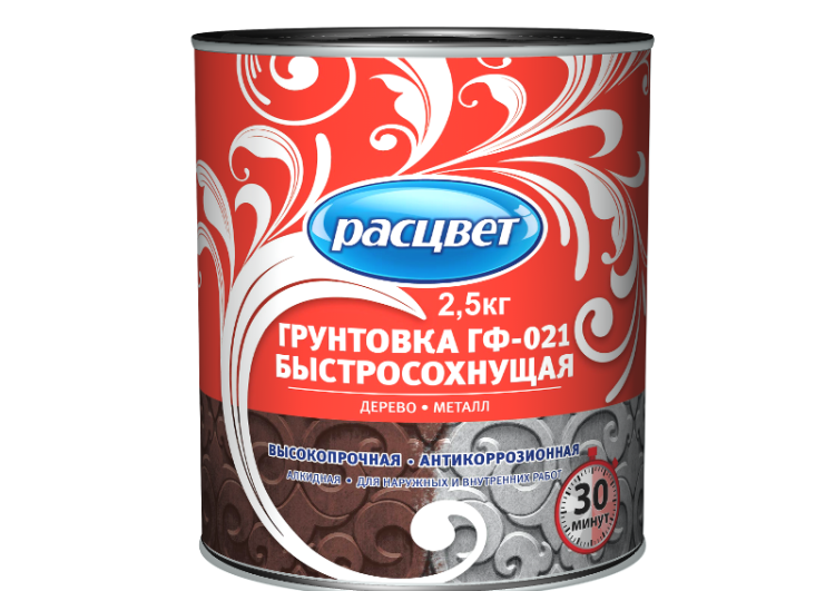 Грунт ГФ-021 Красно-коричневый ( 2,5кг) ТМ &quot;ЛАТЕК&quot;