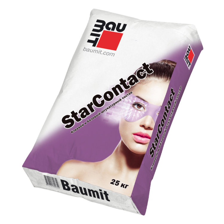 Клеевой и базовый штукатурный состав Baumit StarContact, 25кг