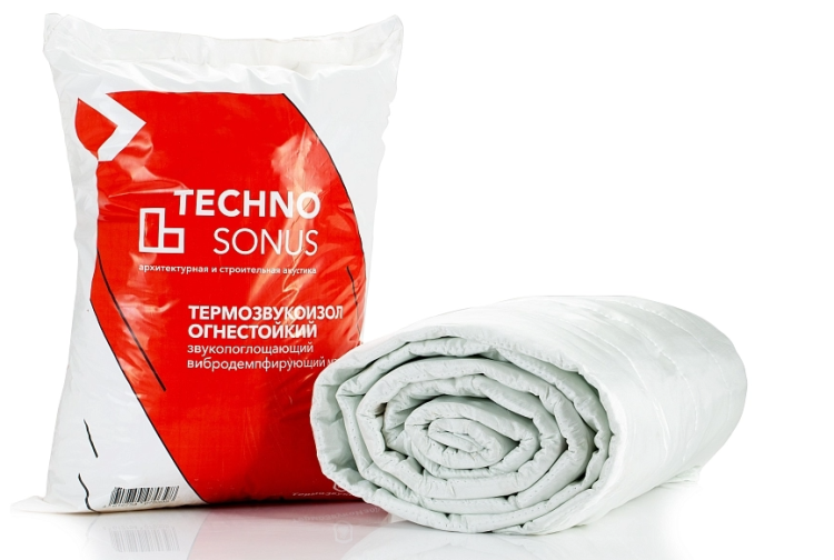 Мат для звукоизоляции Техносонус ТермоЗвукоИзол Огнестойкий 5х1,5 м х 13 мм