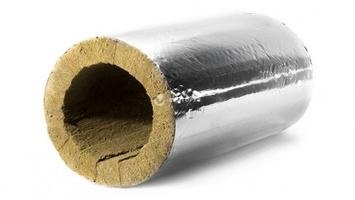 Цилиндр минераловатный ЭКОРОЛЛ КВ-100 ФА кашированный алюминиевой фольгой 1000х40х30 мм
